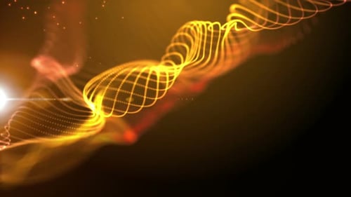 Abstract Flowing Particle Waves Glowing Background Animation