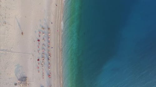 Arial view of beach in Albania