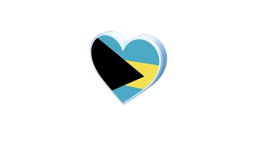 Animated Heart Icon with The Bahamas Flag