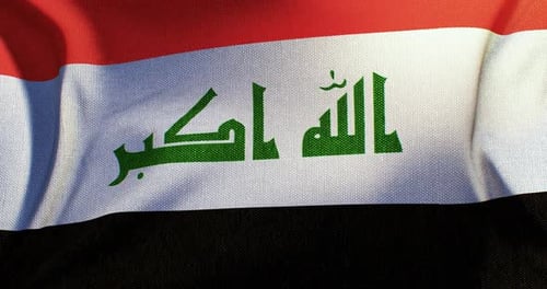 Realistic Waving Flag of Iraq Animation
