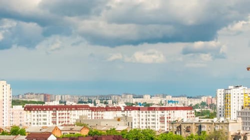 Time Lapse of the Clouds Over Buildings of Kharkov City