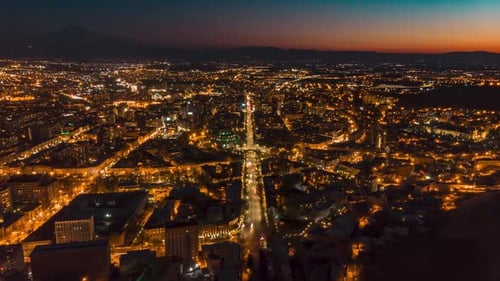 Aerial View of City Lights at Night