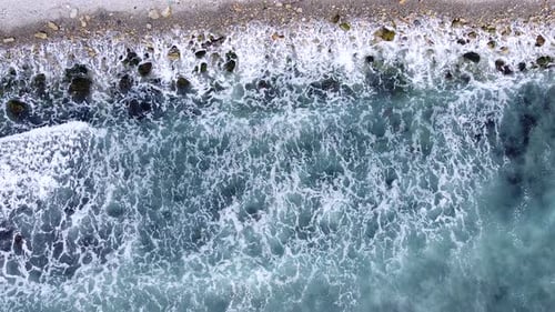 Foamy sea waves