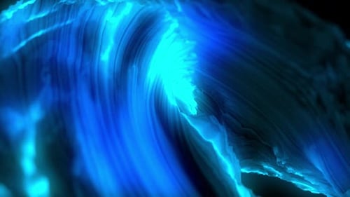 Dynamic Glowing Blue Fluid Energy Abstract Background