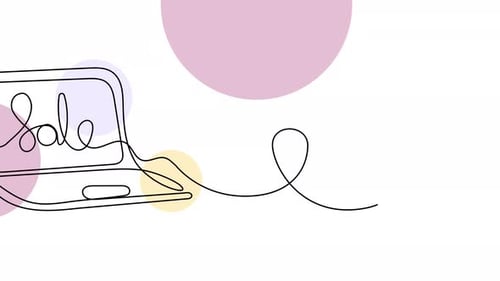 Fluid Line Art Drawing Animation with Promotional Graphics and Black Friday Text