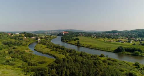 Aerial Beautiful View Landscape of City and River