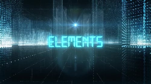 Skyscrapers Digital City Tech Word Elements