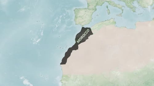 Globe Earth Zoom to Country Name Highlight