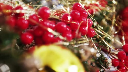 Close-up of wreath with decoration