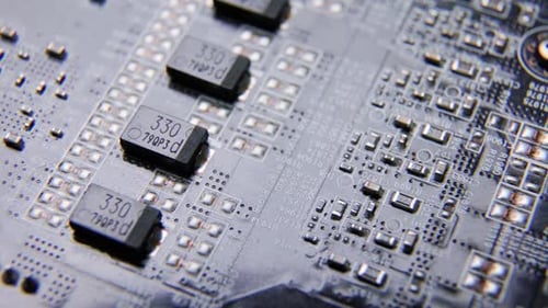 Close Up of Computer Circuit Board
