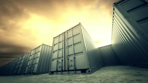 Animation infinie du réseau de conteneurs de fret gris fermés. Bouclable.
HD
