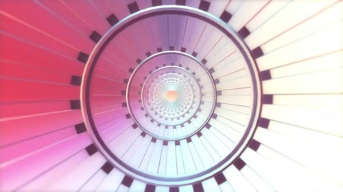 Colorful Abstract Geometric Tunnel Loop Background Animation