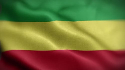 Dynamic Green Yellow Red Fabric Flag Waving Background