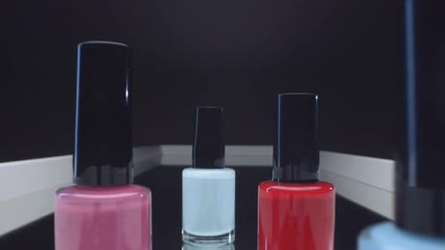 Various Bottles of Nail Polish on Display