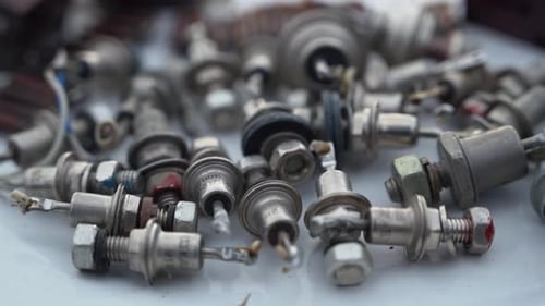 Silver Electronic Equipment Parts Close Up