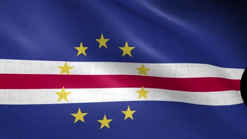 Cape Verde National Flag Waving Seamlessly Looping Animation