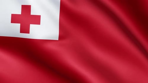 Tonga Flag Waving Seamless Loop Animation