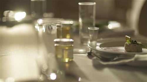 Appetizer on Plate at Elegant Dining Table