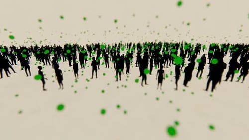 Viral Infection Spreading Through Crowd Flat Design Animation
