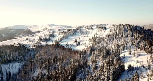 From Great Heigh Fairytale Mountain Landscape Snow Covered Alpine Sharp Peaks