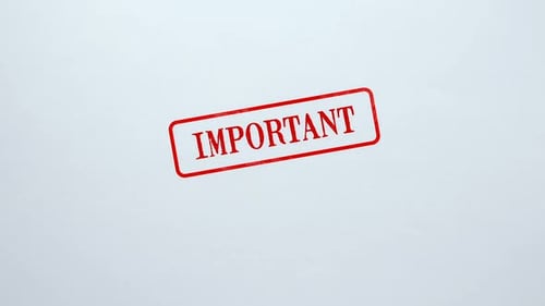 Important Seal Stamped on Blank Paper Background, Attention, Crucial Information