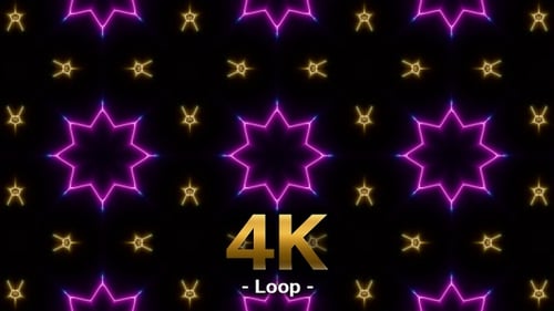 Animated Abstract Glowing Geometric Loop Background