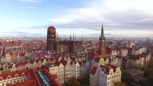 The old town of Gdansk, top view