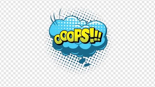 Ooops Comic Burst Bubble Call Out Text Popup Animation