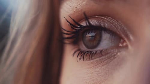 Close-up of woman blinking