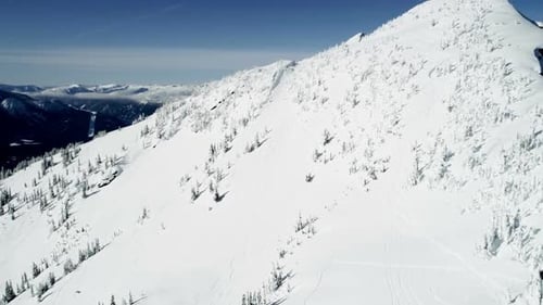 Snow capped mountain during winter 4k