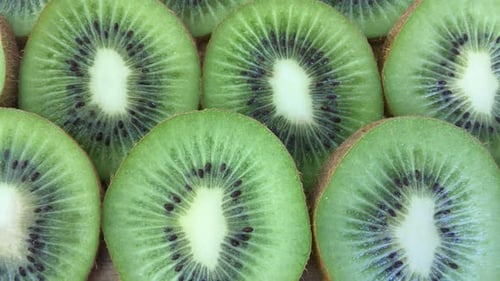 Close Up of Green Kiwi Fruit Slices