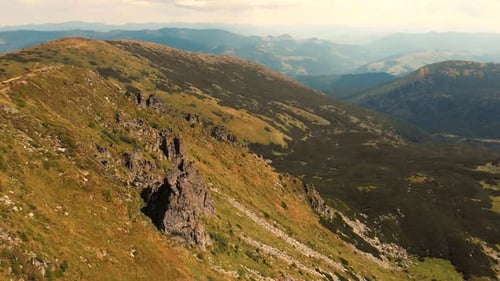 Majestic Mountain Range Aerial View
