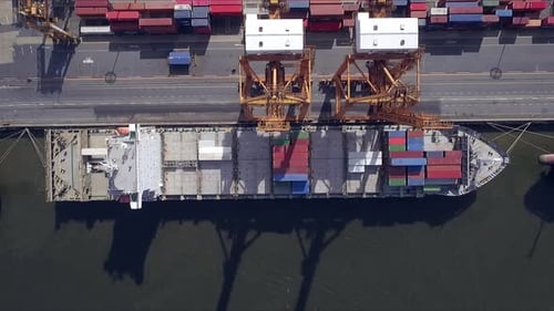Logistic Concept Luftaufnahme über der Kommerziell Werft 03