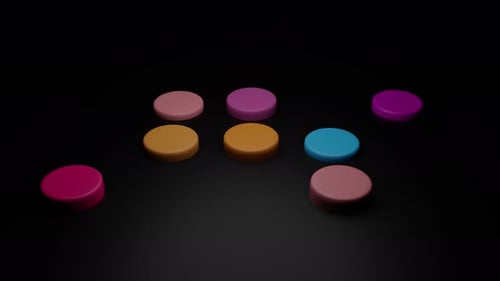 Colorful 3D Cylinders Pop Up and Change Colors