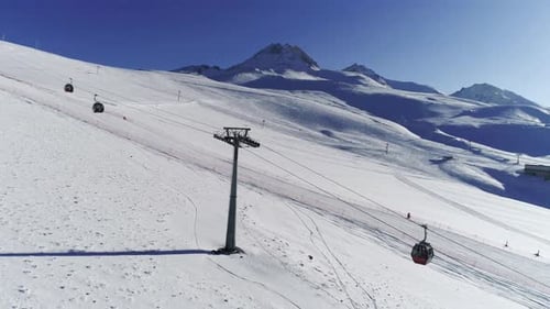 Ski Lift And Mountain