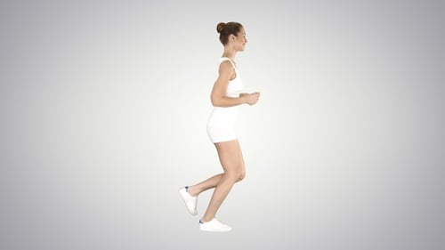 Woman Jogging in Place for Fitness and Health