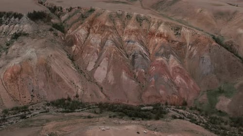 Kyzyl-Chin valley with red mountains also called as Mars valley in Altai