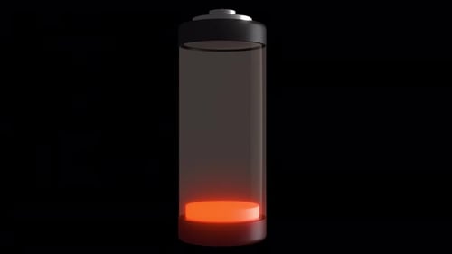 3D Battery Charging With Transparent Background Animated Loop 4K