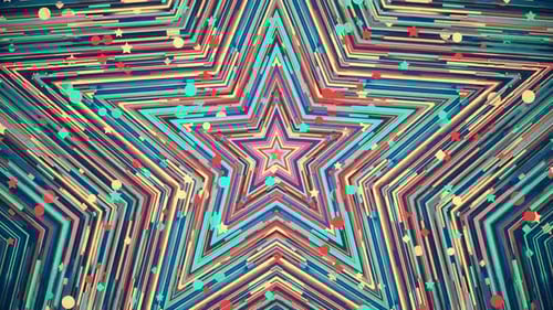 Vibrant Geometric Star Tunnel Background Loop Animation