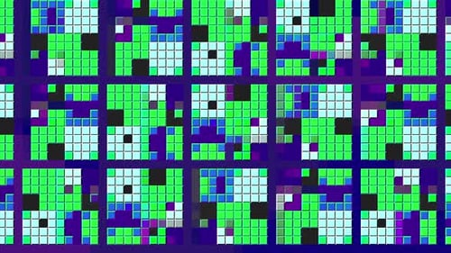 Colorful Mosaic Squares Move in Pattern