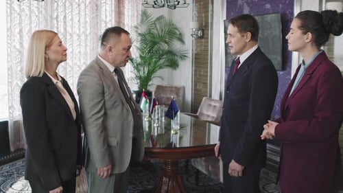 Corporate Meeting with Delegate Handshake