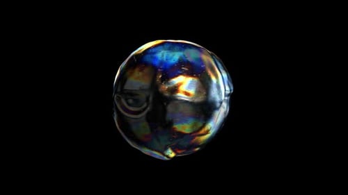 Abstract Steel Animation Loop with Colorful Reflections