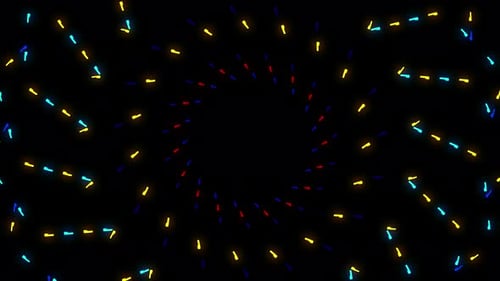 Abstract Neon Geometric Tunnel Animation Loop Background