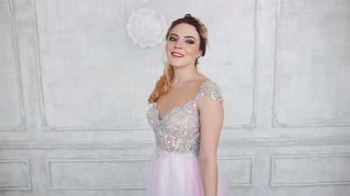 Young Adult Girl Posing on Camera in Slow Motion.