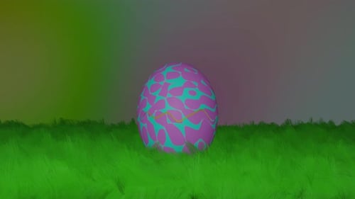 Animated Colorful Easter Egg with Hatching Chick Character
