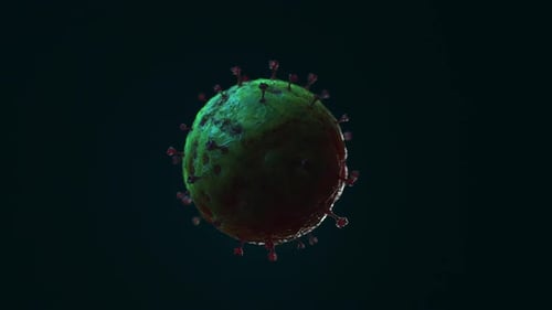 various viruses flying in space . simulation of viruses and other forms of bacteria