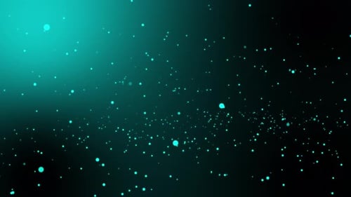Animation von fliegenden Partikeln auf blauem Hintergrund