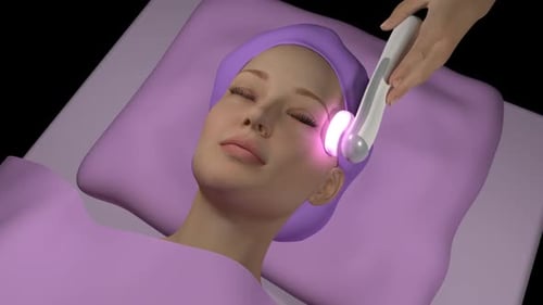 3D Animation of a Facial Massage with LED Skincare Device
