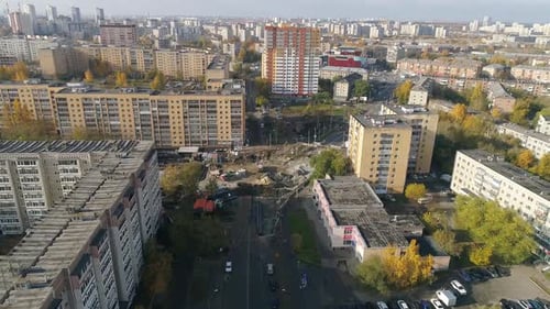 Aerial view of construction site in the city 01