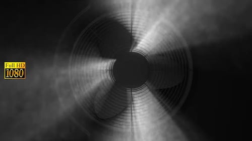Rotating Industrial Fan Blades with Volumetric Light and Smoke